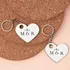 Personalized Heart Initials Keychain Set for Couples