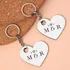 Personalized Heart Initials Keychain Set for Couples