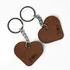 Personalised Heart Leather Keyring Set for Couples