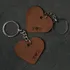 Personalised Heart Leather Keyring Set for Couples
