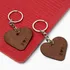 Personalised Heart Leather Keyring Set for Couples