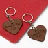 Personalized Heart Leather Keychain Set with Name and Date - Set of 2