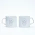 Personalized Initial and Date Printed 2 Piece Coffee Tea Cup Set for Couples