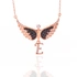 Personalized Initial Angel Silver Necklace