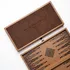 Personalized Leather Beech Backgammon Set with Name and Date