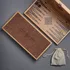 Personalized Leather Beech Backgammon Set with Name and Date