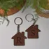 Personalized Leather Home Keychain Set for 2