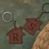 Personalized Leather Home Keychain Set for 2