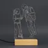 Personalised Line Art LED Lamp for Grandpa Keepsake