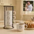 Personalised Line Art Mug Set with Stand for Couples Set of 4