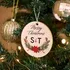 Personalized MDF Tree Ornament with Initials Merry Christmas
