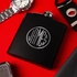 Personalized Monogram Logo Design Stainless Steel Matte Black Hip Flask