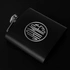 Personalized Monogram Logo Design Stainless Steel Matte Black Hip Flask
