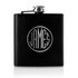 Personalized Monogram Logo Design Stainless Steel Matte Black Hip Flask
