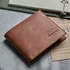 Personalized Name and Initial Vintage Leather Wallet