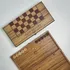 Personalized Oak Backgammon Set with Checkered Lid