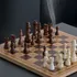 Personalised Oak Finish Square Chess Set with Signature