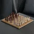Personalised Oak Finish Square Chess Set with Signature