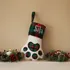 Personalized Paw Print Christmas Stocking for Fireplace Decor