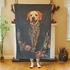 Custom Pet Portrait Blanket with Name for Animal Lovers