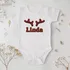 Personalized Reindeer Antler Baby Onesie for New Year's Keepsake