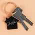 Personalized Signature Design House Shaped Metal Keychain