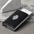 Personalized Silver Crest Automatic Leather Card Holder Wallet