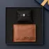 Personalized Vegan Wallet and Initial Bracelet Gift Set