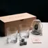 Personalized Whiskey Glass Set with Wooden Box and Chilling Stones
