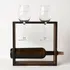 Personalised Wine Glass and Wooden Stand Set for Couples
