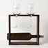 Personalized Wine Glass Set with Decorative Bottle Stand