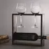 Personalized Wine Glass Set with Decorative Bottle Stand