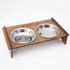 Personalized Wooden Cat Food and Water Bowl with Paw Design