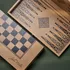 Personalized Wooden Checkered Backgammon Set - Beech Wood Finish