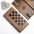 Personalized Wooden Checkered Backgammon Set - Beech Wood Finish