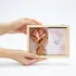 Personalized Wooden Gift Box with Heart Necklace and Flower Bouquet