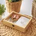 Personalized Wooden Gift Box with Heart Necklace and Flower Bouquet