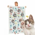 Pet Throw Blanket with Special Cat Kitten Design - Single Sized TV Blanket