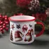 Plaid Christmas Gnome Red Enamel Mug