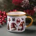 Plaid Christmas Gnome Red Enamel Mug