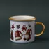 Plaid Christmas Gnome Red Enamel Mug