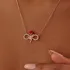 Red Rose Themed Gold Plated Necklace with Infinity Shape