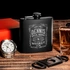 Retro Design Personalized Stainless Steel Matte Black Hip Flask