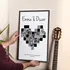 Personalised Romantic Heart Collage Canvas Art 16x24
