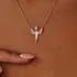 Rose Plated Silver Necklace with Angel Design as a Gift for Mother