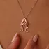 Rose Silver Necklace with Special Initials