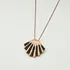 Sea Shell Pendant Gold Plated Necklace with Zirconia Stones
