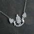Silver Necklace with Mother and Child Design as a Gift for Mother