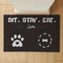 Personalised Pet Feeding Mat with Sit Stay Eat Design