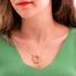 Snowflake with Initial Silver Rose Gold Finish Necklace Pendant
